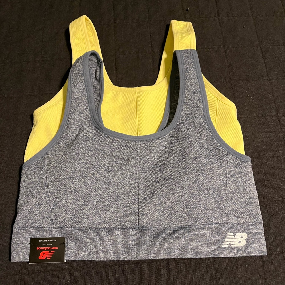 New Balance Sports Bra - Gray and Yellow